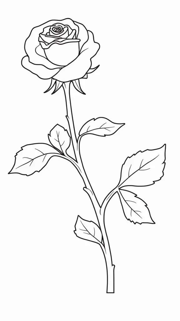 rose printable coloring pages